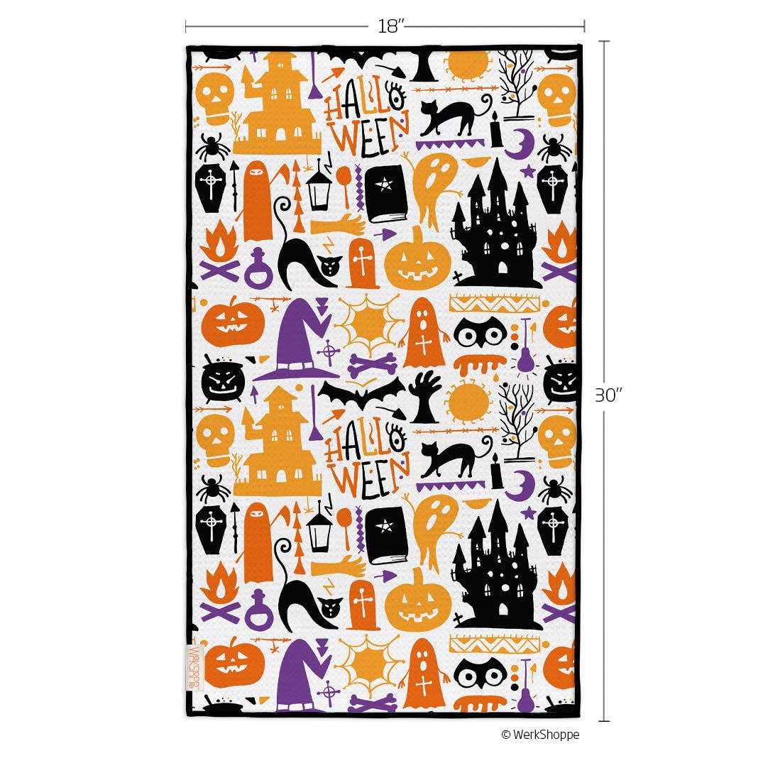 Halloween Icons Microfiber Kitchen Towel