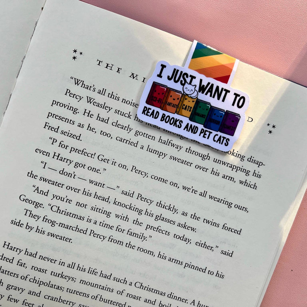 Read Books and Pet Cats Magnetic Bookmark