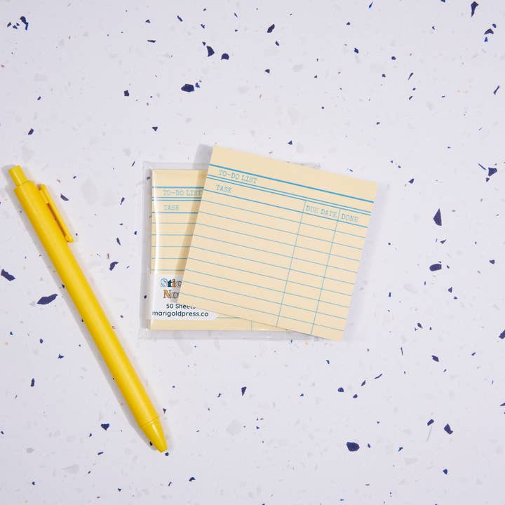 Library Card Sticky Notes, 2 Colors