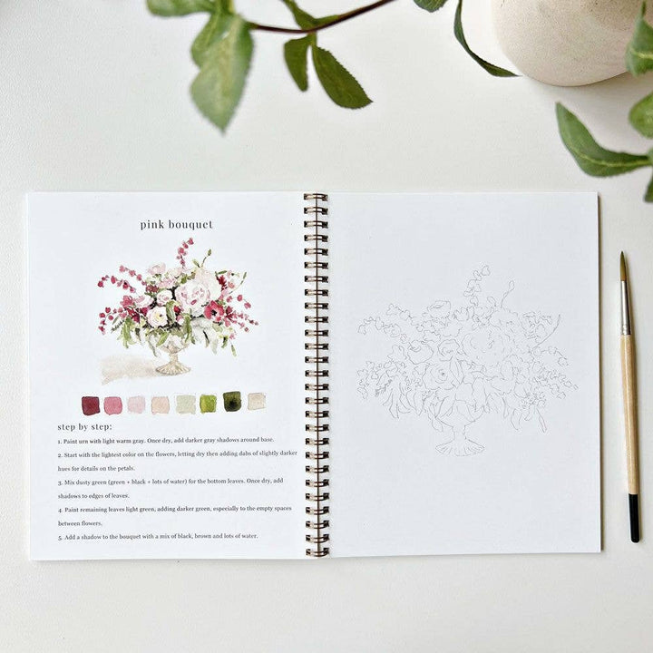 Bouquets Watercolor Workbook