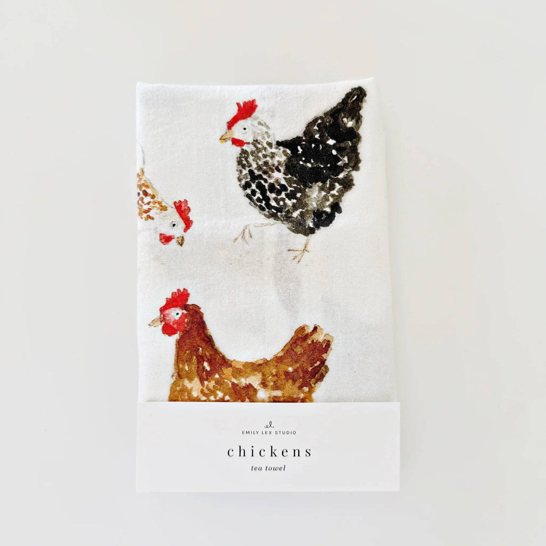 Chickens Flour Sack Tea Towel