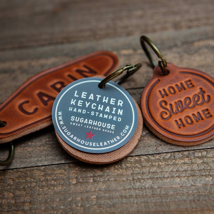 Cottage Leather Keychain Motel Style