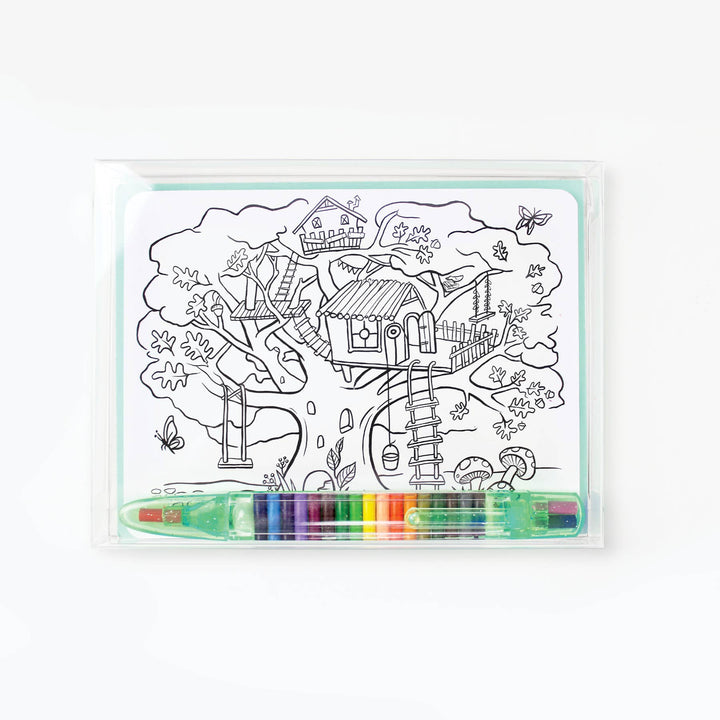 Color-In Adventure Postcard Kit for Kids