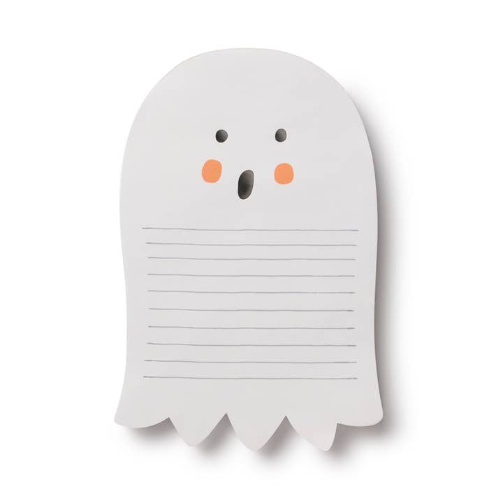 Lined notepad in the shape of a ghost.