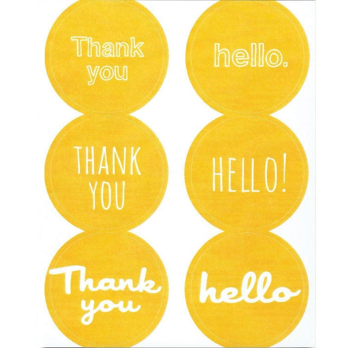 Thank You & Hello Letter Seal Stickers, 3 Colors