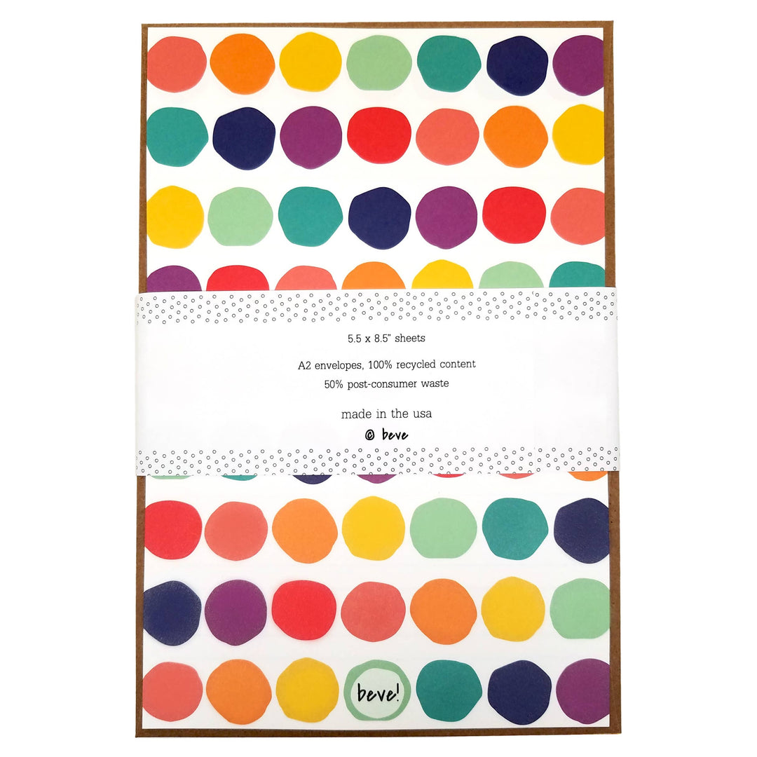 Rainbow Dot Stationery Set