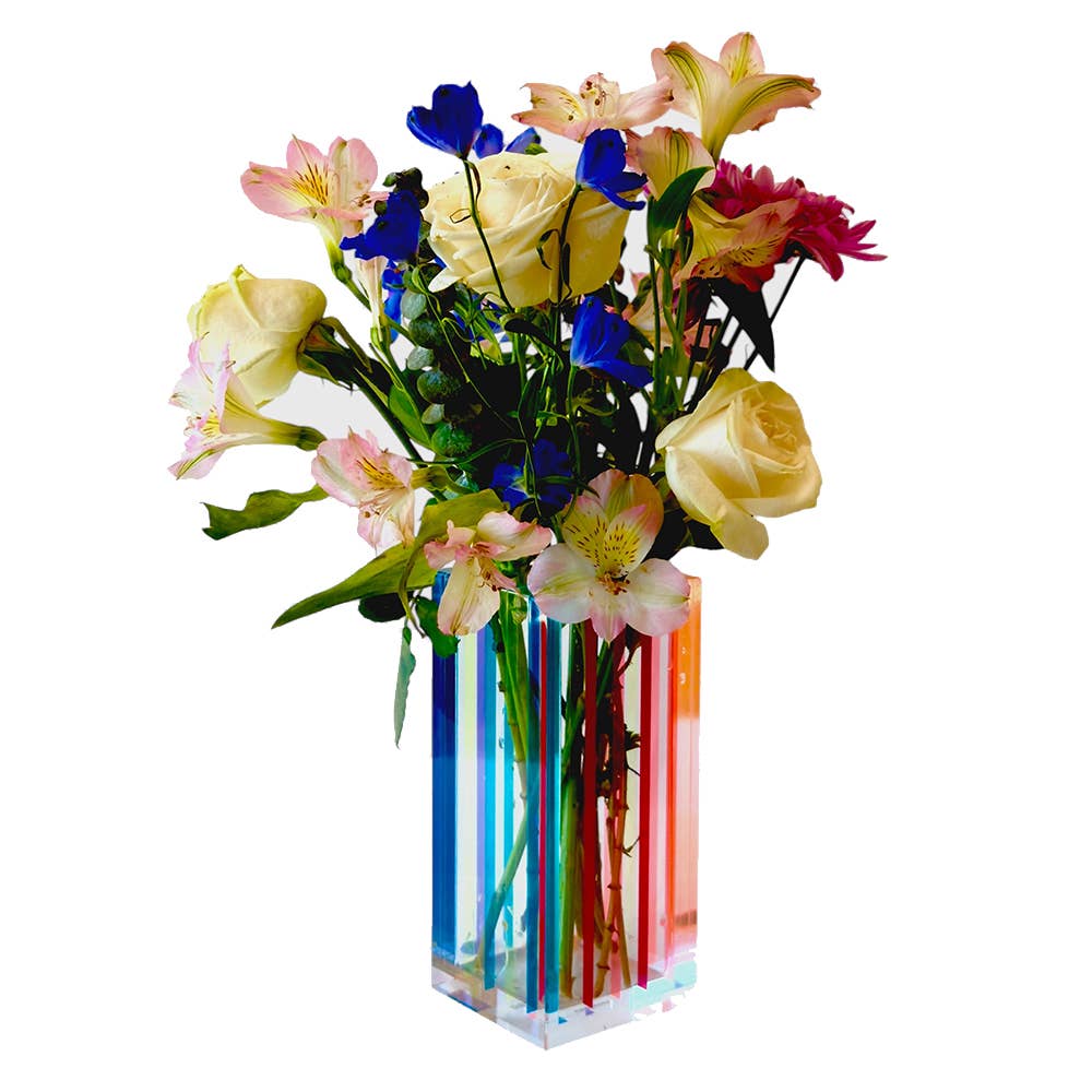 Multicolor Striped Vase, 2 Sizes