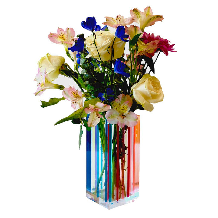 Multicolor Striped Vase, 2 Sizes