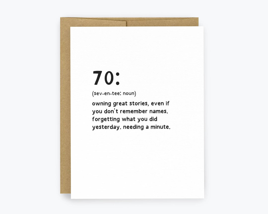 70th Birthday Card