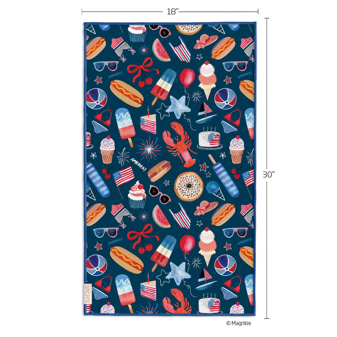Stars, Stripes and Florals Tea Towel