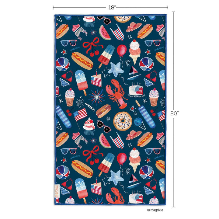 Stars, Stripes and Florals Tea Towel