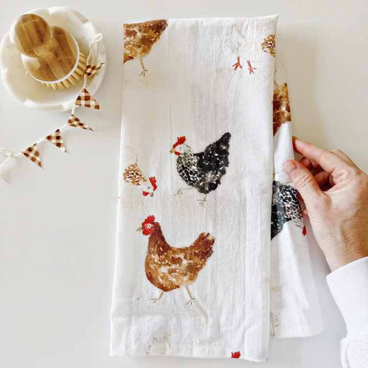 Chickens Flour Sack Tea Towel