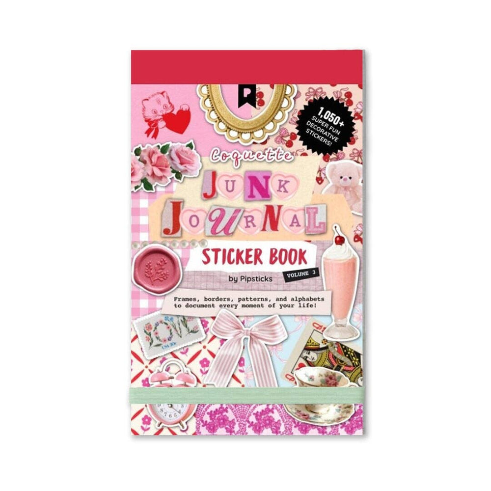 Cover of sticker book with colorful images of a variety of objects.