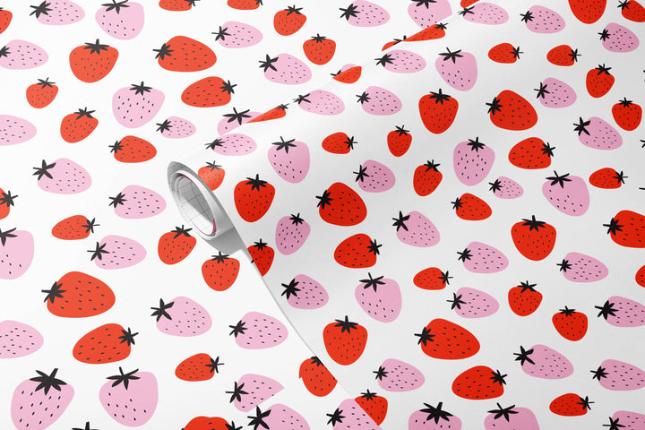 Strawberry Gift Wrap, Flat Sheet