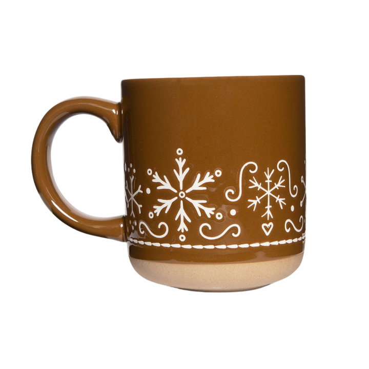 Gingerbread Pattern Stoneware Mug, 14 oz