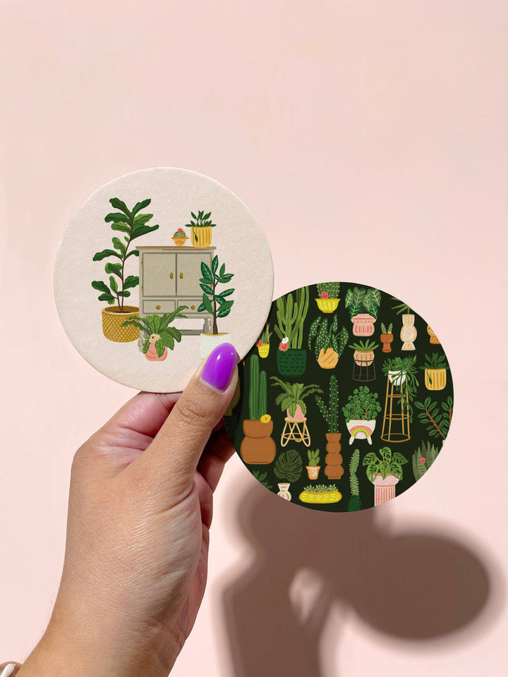 Plants Double-Sided Coaster, Set of 4