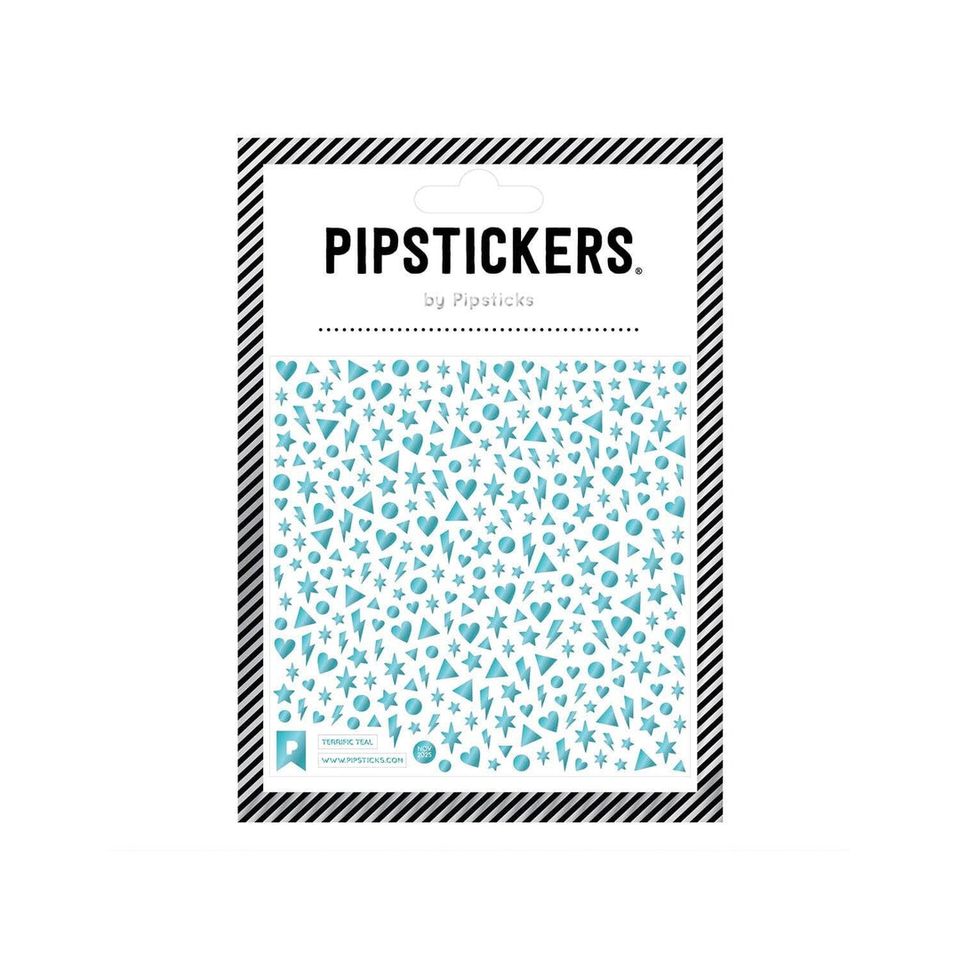 Pack of PipStickers with blue geometric shapes on a white background