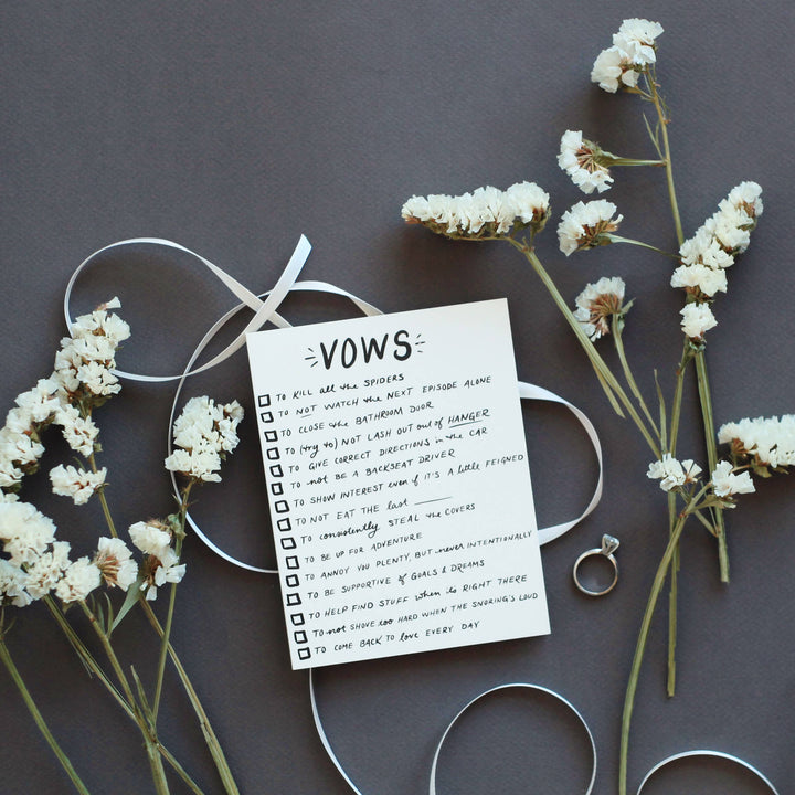 Vows Check Boxes Wedding Card