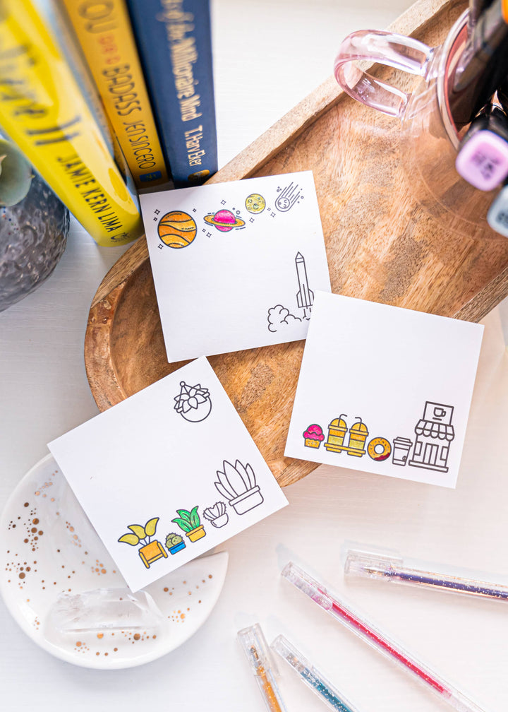 Color Your Own Post-its, Set of 3