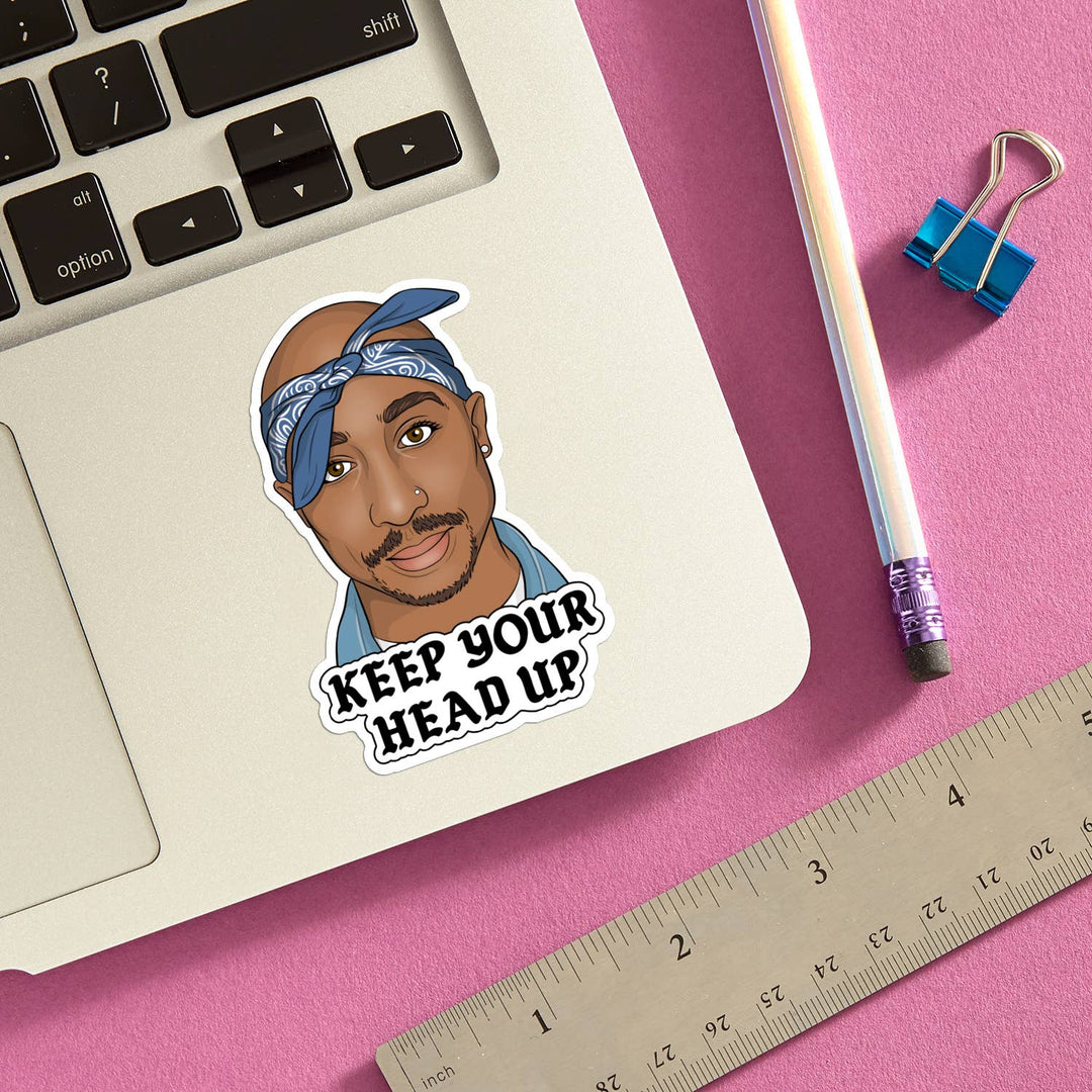 Tupac Keep Your Head Up Die Cut Sticker