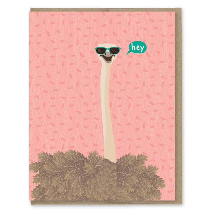 Hey Ostrich Greeting Card