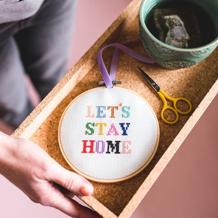 Let's Stay Home Cross Stitch Kit