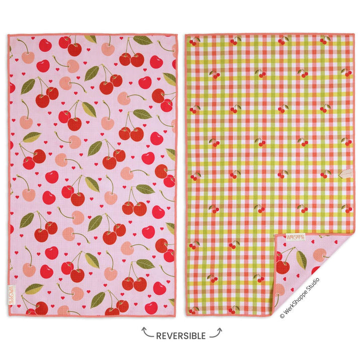 Cherry Hearts Microfiber Dish Towel