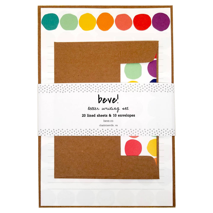 Rainbow Dot Stationery Set