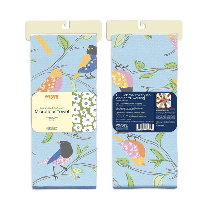 Floral Finch & Friends Microfiber Kitchen Towel