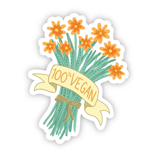 100% Vegan Floral Sticker