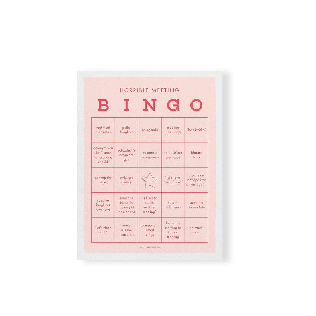 Horrible Meeting Bingo Notepad, 10 different designs