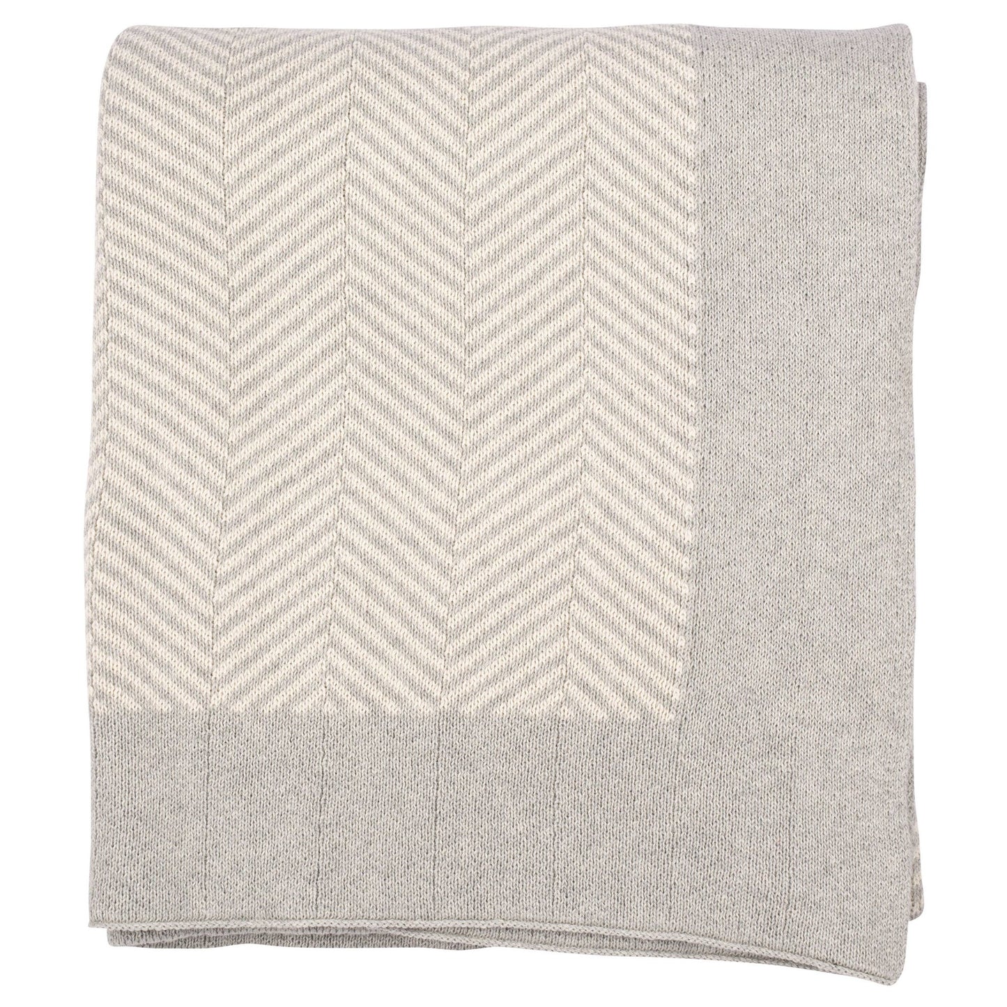 Herringbone Cotton Knit Throw Blanket