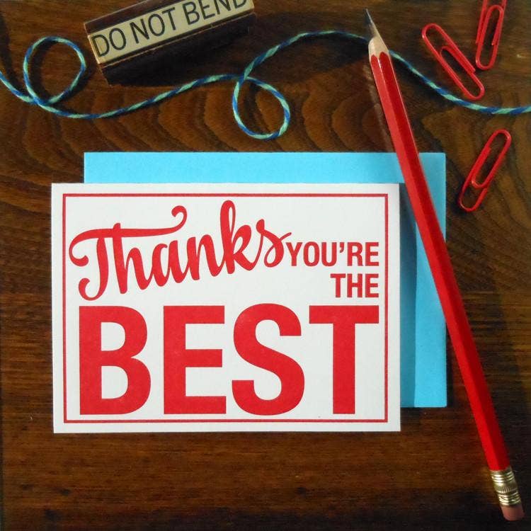 You're the best thank you card