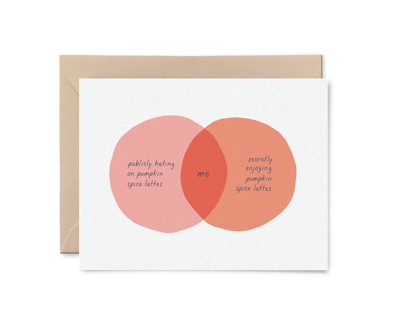 Pumpkin Spice Latte Venn Diagram Card