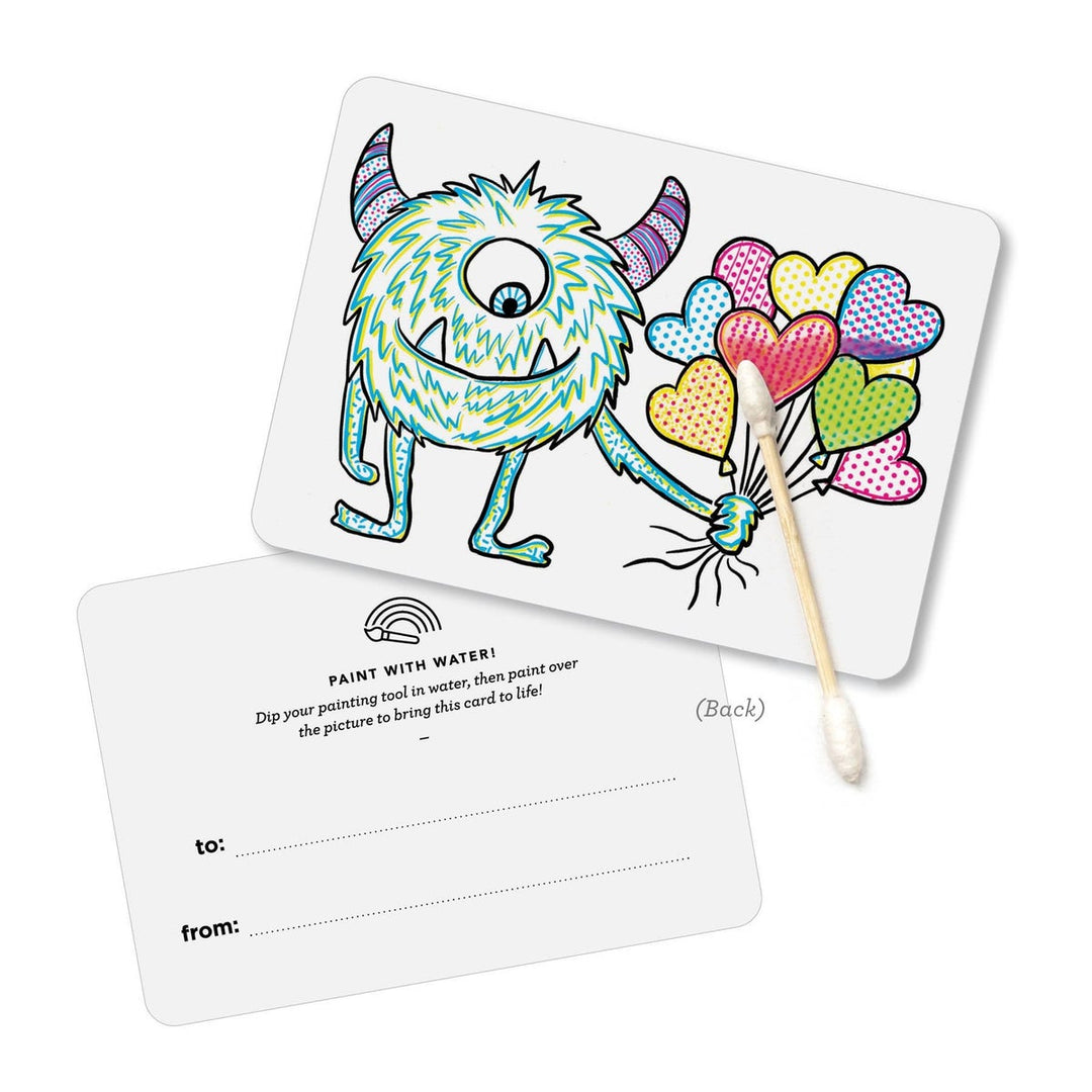 Paint With Water Valentines - Monster, set of 18