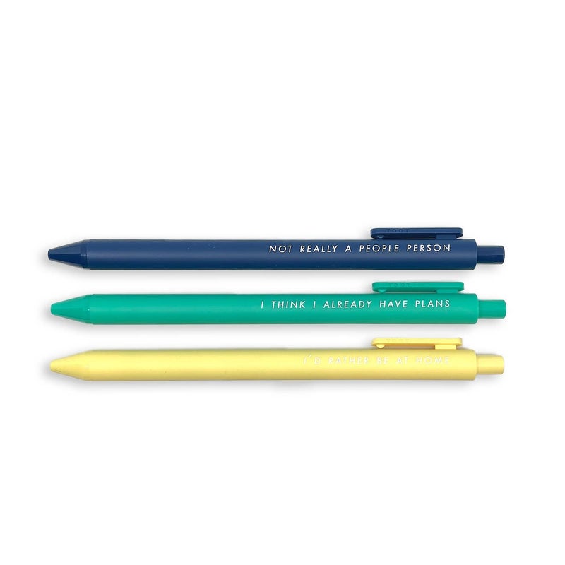 Pens for Introverts, set of 3