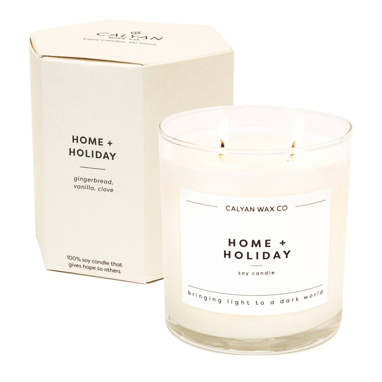 Home + Holiday Glass Tumbler Soy Candle