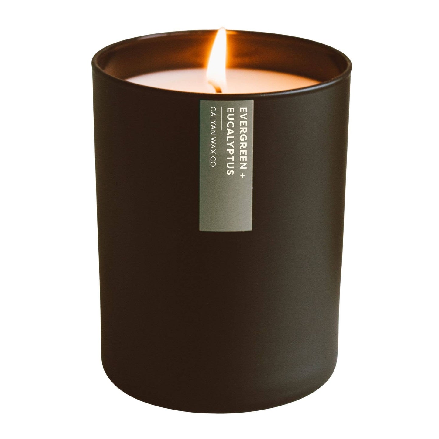 Evergreen + Eucalyptus Matte Black Glass Tumbler Candle