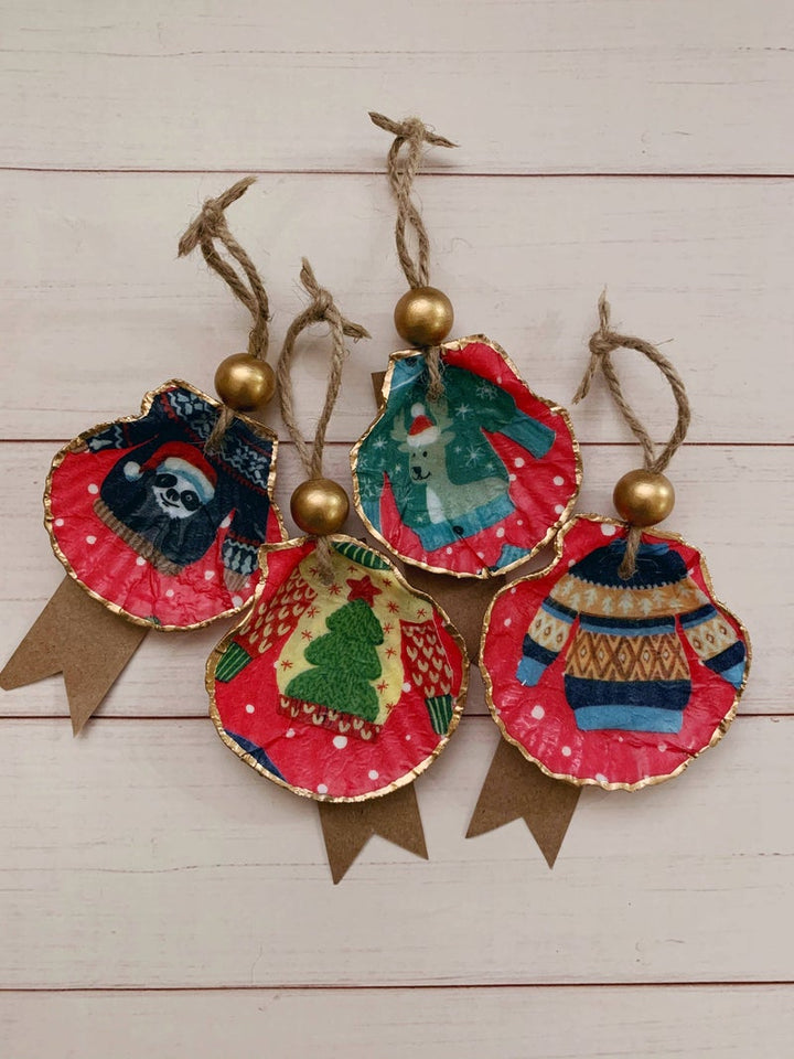 Ugly Sweaters Shell Ornament, 2 colors