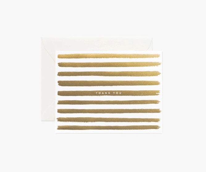 Gold stripes thank you card