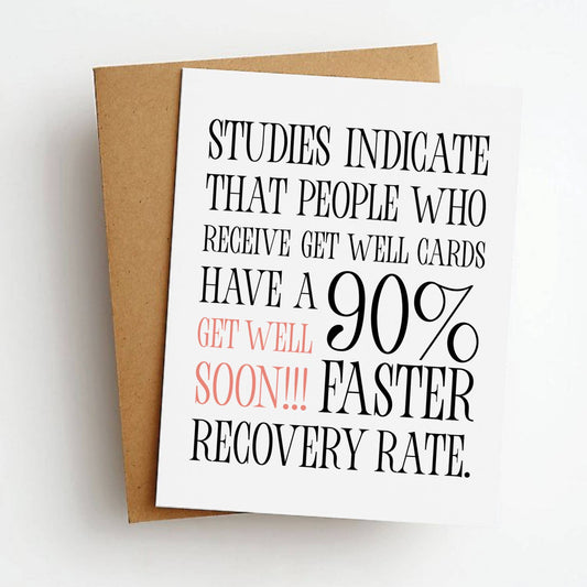 90% Faster Get Well Card