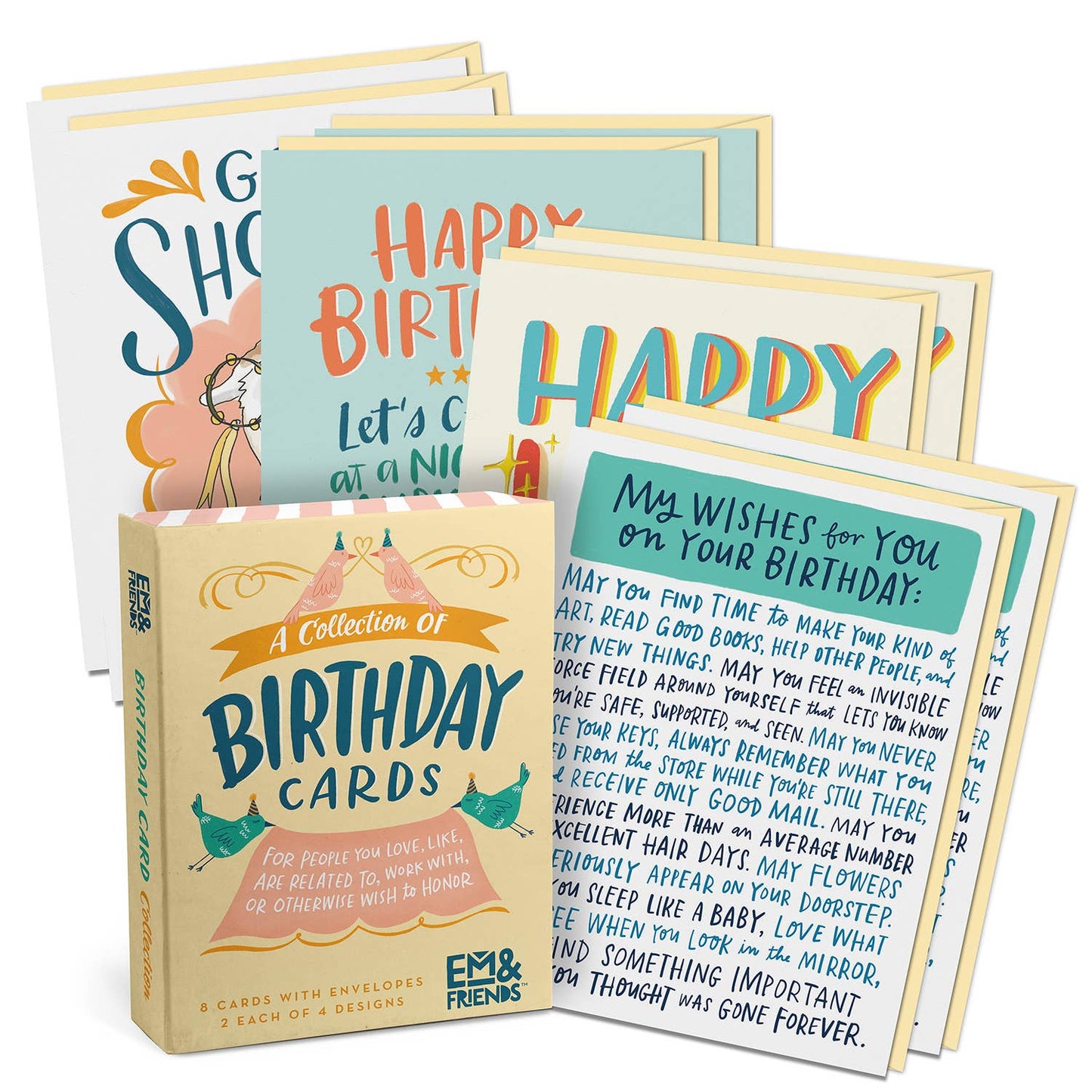 Boxed Cards, Birthday, Set of 8 Assorted