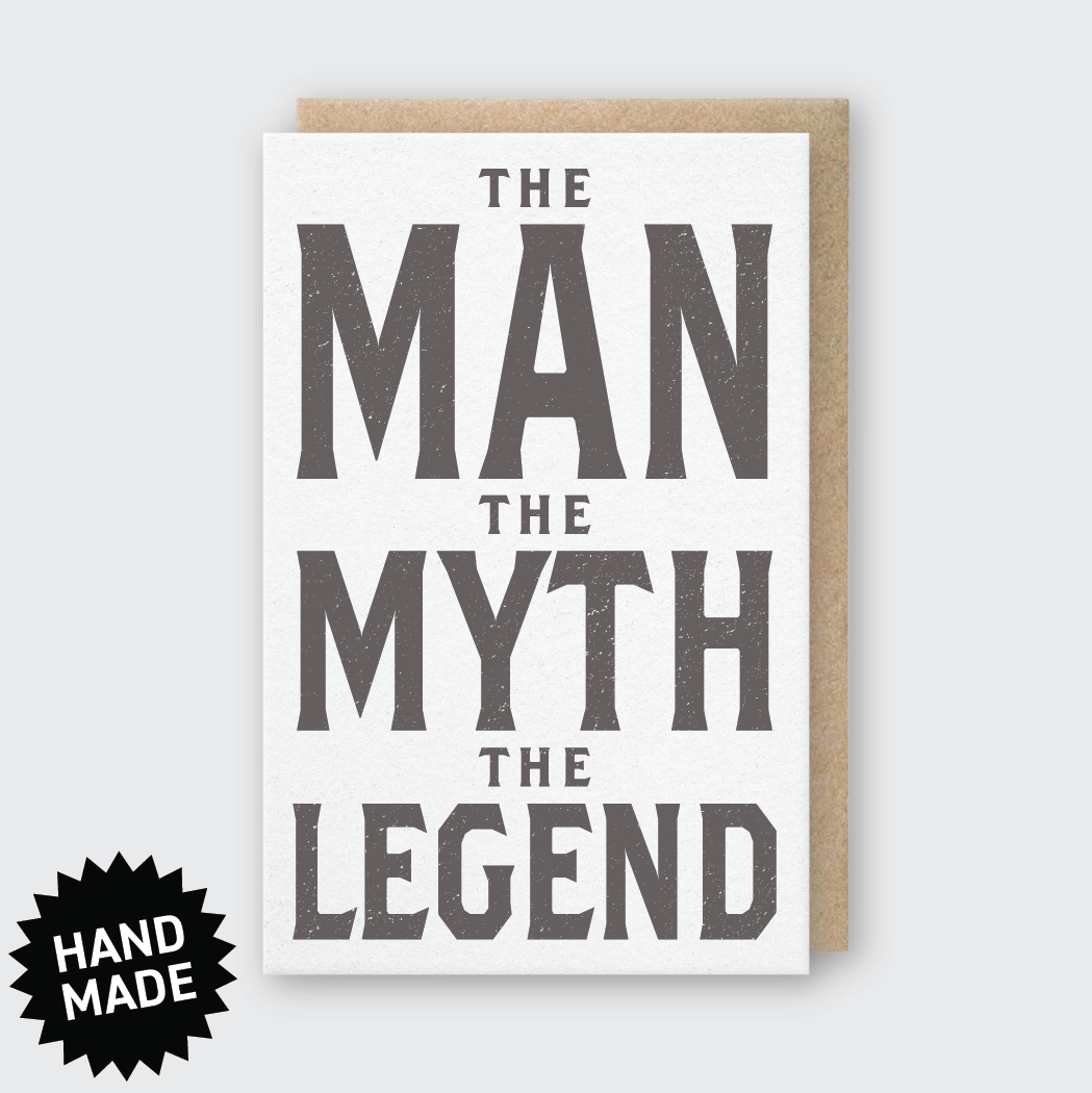Man Myth Legend Card: 5.33x 3.45
