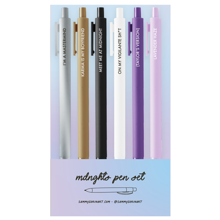 Mdnghts Pens, Set of 6