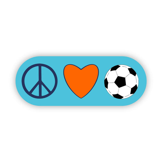 Peace, Love, Soccer Sticker