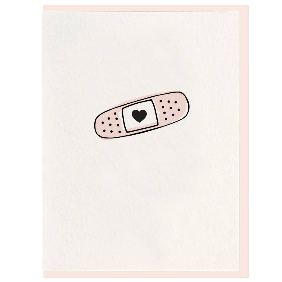 Drawing of a bandaid with a heart in the center